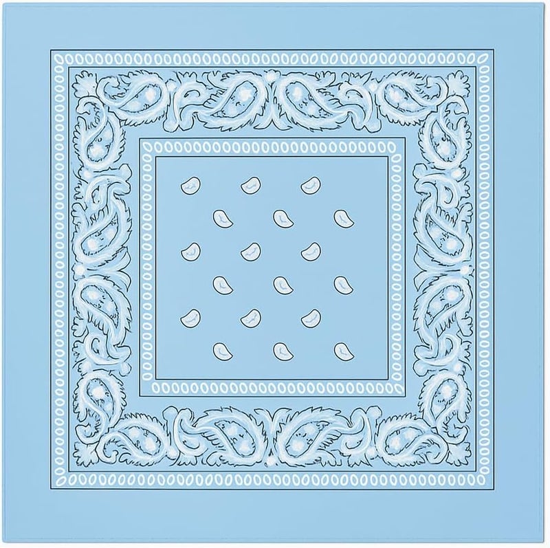 3 Pack Paisley Bandanas – 100% Cotton Square 21x21 Head Wrap, Headband, Face Cover, Neck Scarf for Men & Women